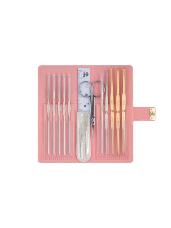 Zestaw szydełek stalowych z akcesoriami TULIP - Classic - 0,60-5,00 mm - TCK-003E