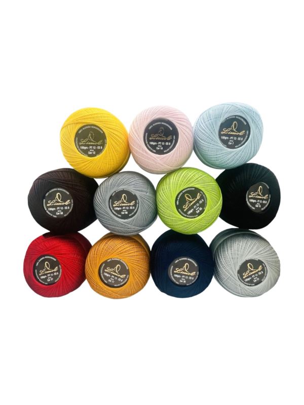 Kordonek/zestaw kolorowy LIMOL - Mercerizado - 100% bawełna - gr.12 - 11szt.x 667mb - 1,1kg/opak.