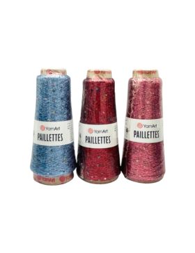 Nić metalizowana z cekinami - Yarn Art. - Paillettes - 800m - 50g/szt.