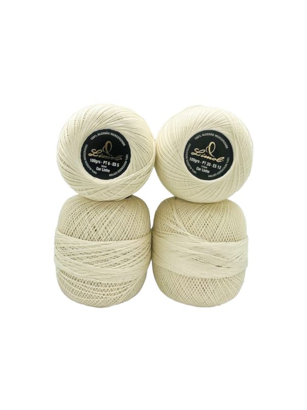 Kordonek/zestaw LIMOL - Mercerizado - 100% bawełna - gr.20,12,8,6 - linho - 0,4kg/opak.