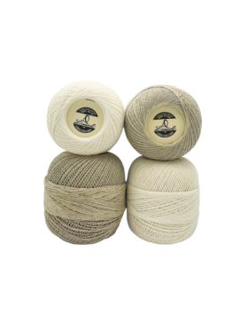 Kordonek/zestaw LIMOL - Linho - 60% bawełna 40% len - gr.12 - blanco i crudo - 0,4kg/opak.