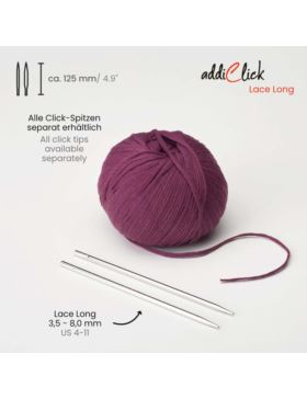 Druty metalowe do wymiennych żyłek ADDI - addiClick Lace Long - 12,5 cm - 766-7