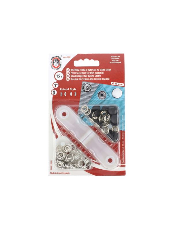Zatrzaski/springi metalowe KOH-I-NOOR - Roland Style - 11 mm - czarne - 15szt./opak.