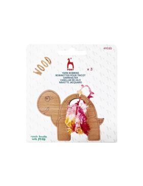 Bobinki drewniane PONY - żółwik - 61030 - 3szt./opak.
