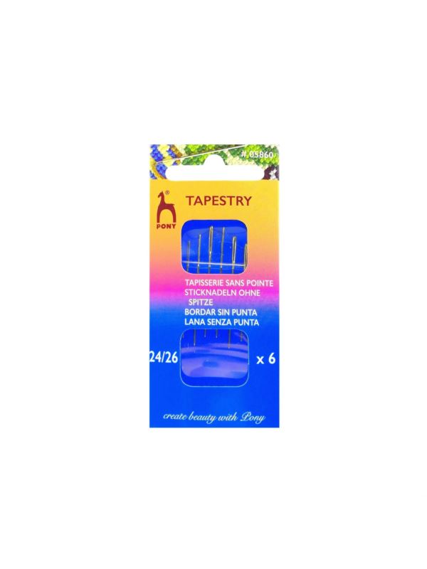 Igły ręczne do haftu bez czubka PONY - rozm.24/26 - 05860 - 6szt./opak.