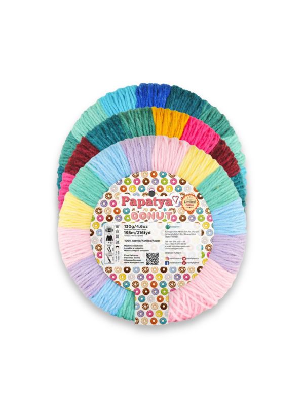 Włóczka/zestaw - Papatya - Donut - 7 kol. x 1 motek (130g) - 0,91kg/opak.