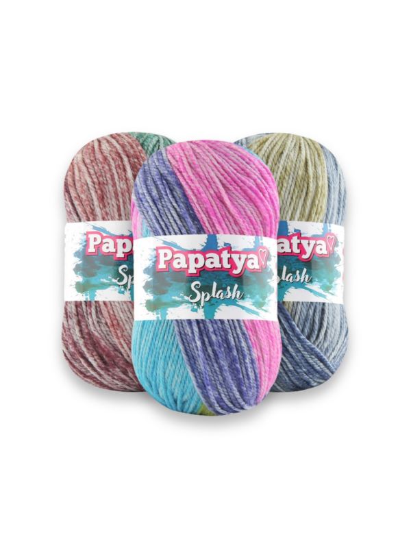 Włóczka/zestaw - Papatya - Splash - 8 kol. x 1 motek (100g) - 0,8kg/opak.