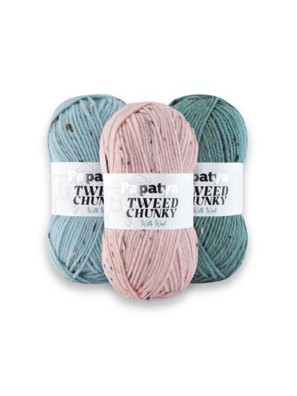 Włóczka/zestaw - Papatya - Tweed Chunky - 13 kol. x 1 motek (100g) - 1,3kg/opak.