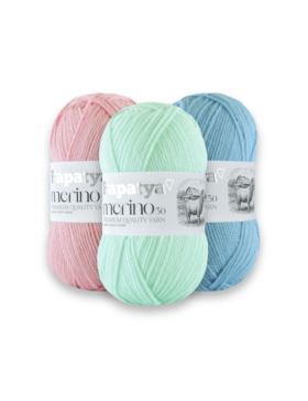 Włóczka/zestaw - Papatya - Merino 50 - 30 kol. x 1 motek (100g) - 3kg/opak.