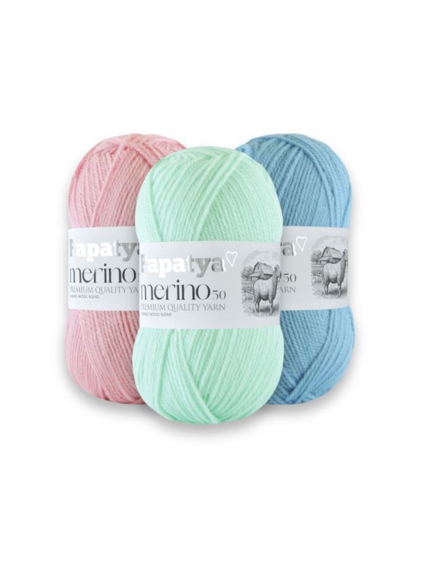 Włóczka/zestaw - Papatya - Merino 50 - 30 kol. x 1 motek (100g) - 3kg/opak.