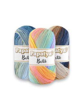 Włóczka/zestaw - Papatya - Batik - 44 kol. x 1 motek (100g) - 4,4kg/opak.