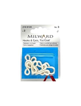 Haftki obciągane w oplocie MILWARD - rozm.3 - beżowe - 2196123 - 3szt./opak.