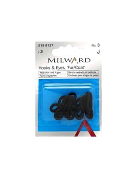 Haftki obciągane w oplocie MILWARD - rozm.3 - czarne - 2196127 - 3szt./opak.
