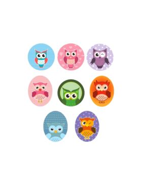 Aplikacje termoprzylepne drukowane LECCO - Owl - 06436 - 40szt./opak.