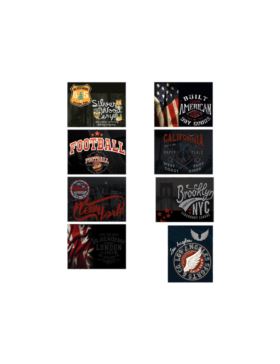 Aplikacje termoprzylepne drukowane LECCO - USA - 06448 - 40szt./opak.