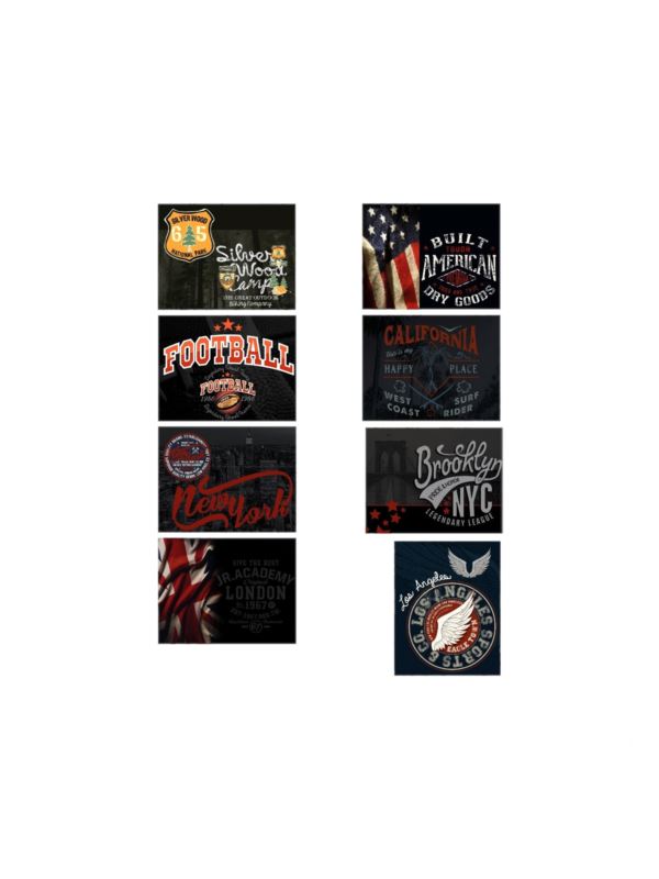 Aplikacje termoprzylepne drukowane LECCO - USA - 06448 - 40szt./opak.