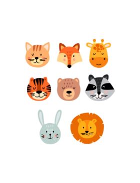 Aplikacje termoprzylepne drukowane LECCO - Wild Animals - 06493 - 40szt./opak.