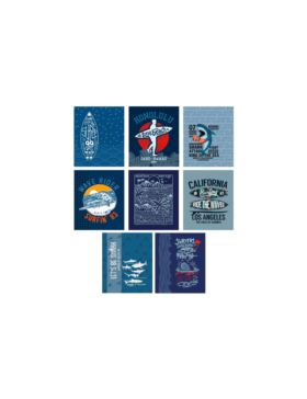 Aplikacje termoprzylepne drukowane LECCO - Surf Shark - 06466 - 40szt./opak.