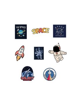 Aplikacje termoprzylepne drukowane LECCO - Space - 06528 - 40szt./opak.