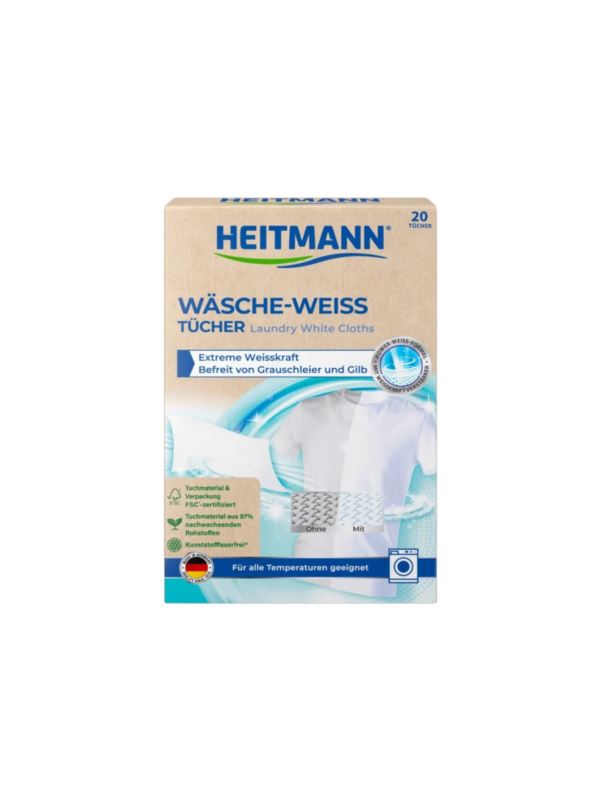 Chusteczki wybielające do białych tkanin HEITMANN - FSC-mix - 1024065 - 20szt./opak.