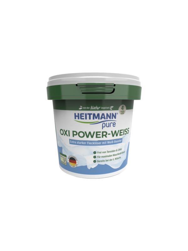Odplamiacz w proszku do białych tkanin HEITMANN PURE - Oxi Power White - 1012534 - 500g/szt.