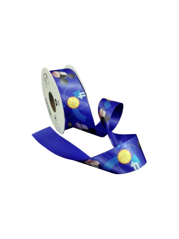Tasiemka satynowa jednostronna - 25 mm - Myszka Mickey - 60825 - 10mb/opak.