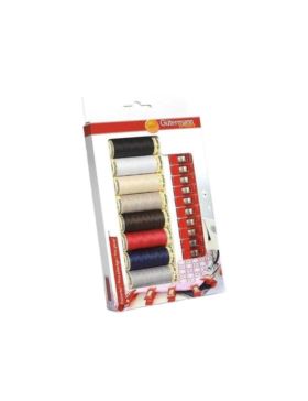 Zestaw nici uniwersalnych GUTERMANN + klipsy krawieckie - 734570 - 8szt.x100mb/opak.