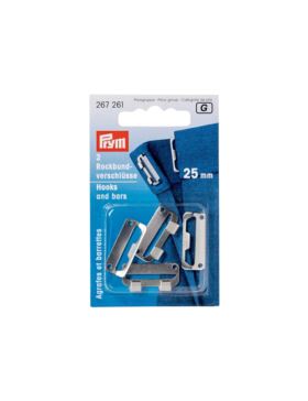 Zapięcia do spódnic metalowe PRYM - 25 mm - srebrne - 267261 - 2szt./opak.