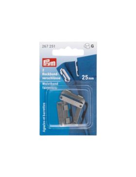 Zapięcia do spódnic metalowe PRYM - 25 mm - czarne - 267251 - 2szt./opak.