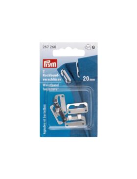 Zapięcia do spódnic metalowe PRYM - 20 mm - srebrne - 267260 - 2szt./opak.