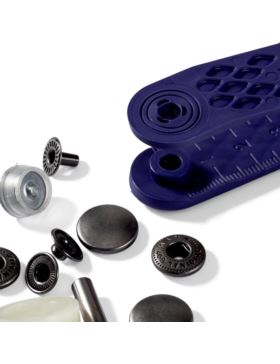 Zestaw zaciskacz + napy metalowe PRYM - Anorak - 15,00 mm - czarne - 390310 - 10szt./opak.