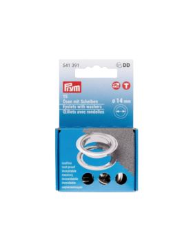 Zestaw oczek i podkładek PRYM - 14 mm - niklowane - 541391 - 15szt./opak.