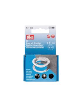 Zestaw oczek i podkładek PRYM - 11 mm - niklowane - 541390 - 20szt./opak.