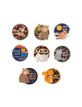 Aplikacje termoprzylepne drukowane LECCO - Animals Forest - 06523 - 40szt./opak.