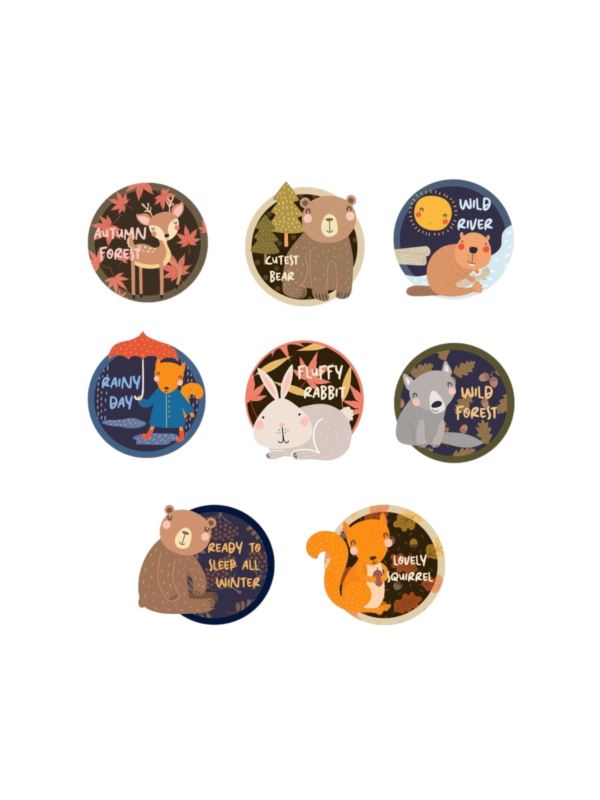 Aplikacje termoprzylepne drukowane LECCO - Animals Forest - 06523 - 40szt./opak.