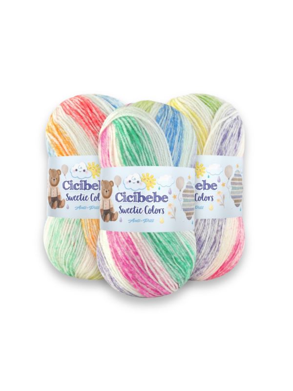 Włóczka/zestaw - Papatya - Cicibebe Sweetie Colors - 8 kol. x 1 motek (100g) - 0,8kg/opak.