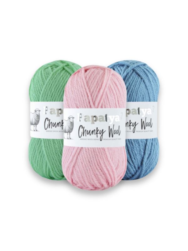 Włóczka/zestaw - Papatya - Chunky Wool - 34 kol. x 1 motek (100g) - 3,4kg/opak.