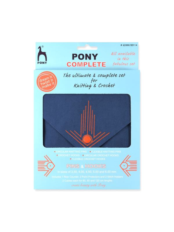 Zestaw drutów i szydełek do robótek ręcznych w etui PONY - 62444/00114