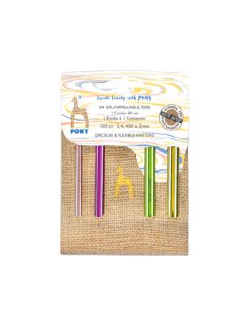 Zestaw metalowych drutów z wymiennymi żyłkami PONY - Colour Jute - 3,00-5,00 mm x 10,5 cm - 61064/01