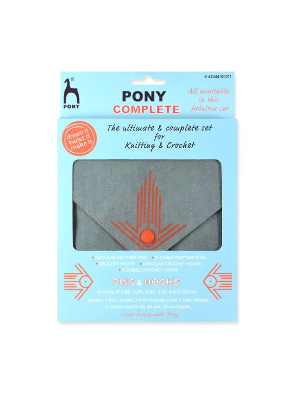 Zestaw drutów i szydełek do robótek ręcznych w etui PONY - 62444/00211