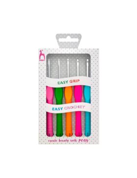 Zestaw szydełek stalowych z ergonomiczną rączką PONY - Polka Dots - 2,00-4,00 mm x 14 cm - 56831 - 5szt./opak.