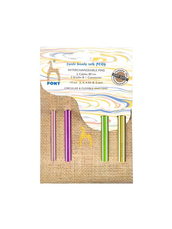 Zestaw metalowych drutów z wymiennymi żyłkami PONY - Colour Jute - 3,00-5,00 mm x 14 cm - 61068/01