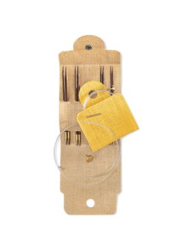 Zestaw drewnianych drutów z wymiennymi żyłkami PONY - Perfect Jute - 3,00-5,00 mm x 10,5 cm - 49164/01