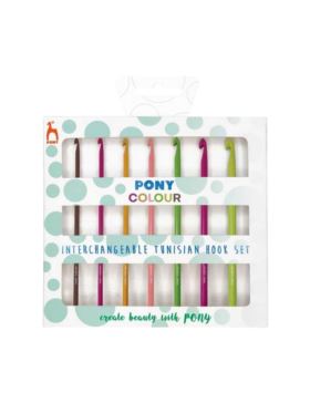 Zestaw szydełek aluminiowych z wymiennymi żyłkami PONY - 3,00-6,00 mm x 15 cm - 46703 - 7szt./opak.