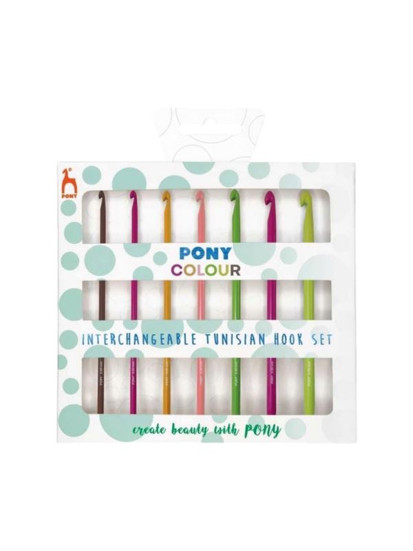 Zestaw szydełek aluminiowych z wymiennymi żyłkami PONY - 3,00-6,00 mm x 15 cm - 46703 - 7szt./opak.