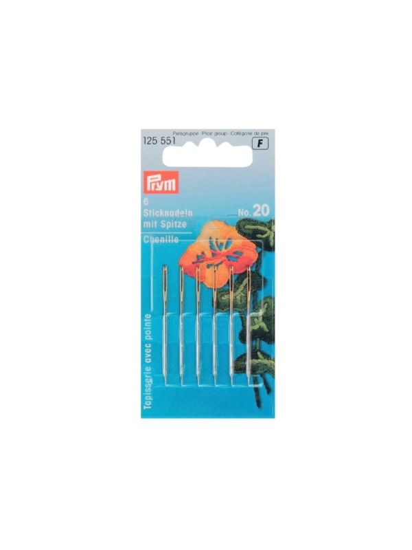 Igły ręczne do haftu z czubkiem PRYM - rozm.20 - 125551 - 6szt./opak.