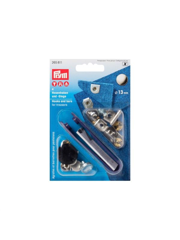 Zestaw zaciskacz + haczyki metalowe PRYM - 13 mm - 265811 - 4szt./opak.