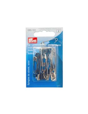 Agrafki zwykłe mix rozmiarów PRYM - 27/38/50 mm - srebrne/czarne - 085122 - 18szt./opak.