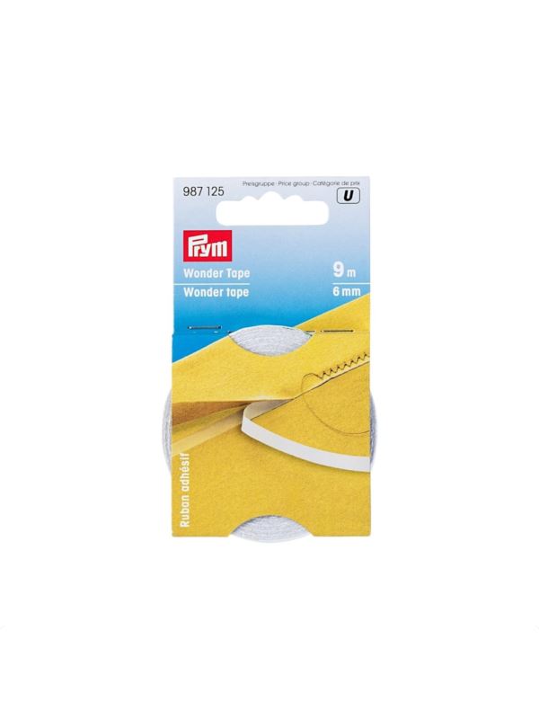 Taśma dwustronna z klejem do fastrygi PRYM - 6 mm - 987125 - 9mb/opak.
