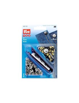 Zestaw zaciskacz + nity uniwersalne PRYM - 9 mm - 403101 - 24szt./opak.